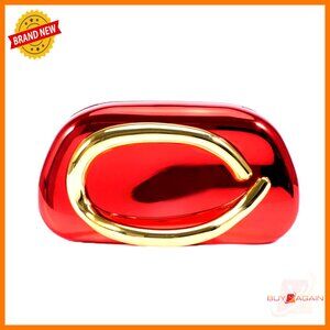 Acrylic Evening Clutch Purse with Metal Handle, Crossbody Shoulder Bag